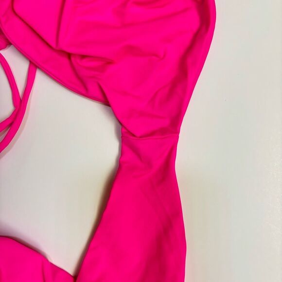 Good American Neon Pink Tiny Ties Bikini Set - Size 7 / 4x / 22 - 24 - Picture 5 of 11